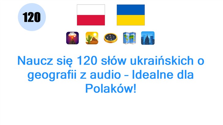 Naucz się 120 słów ukraińskich o geografii z audio – Idealne dla Polaków!
